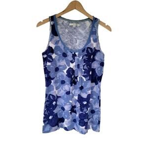 Boden Floral Tank Top Blue White Cotton Womens Size 4